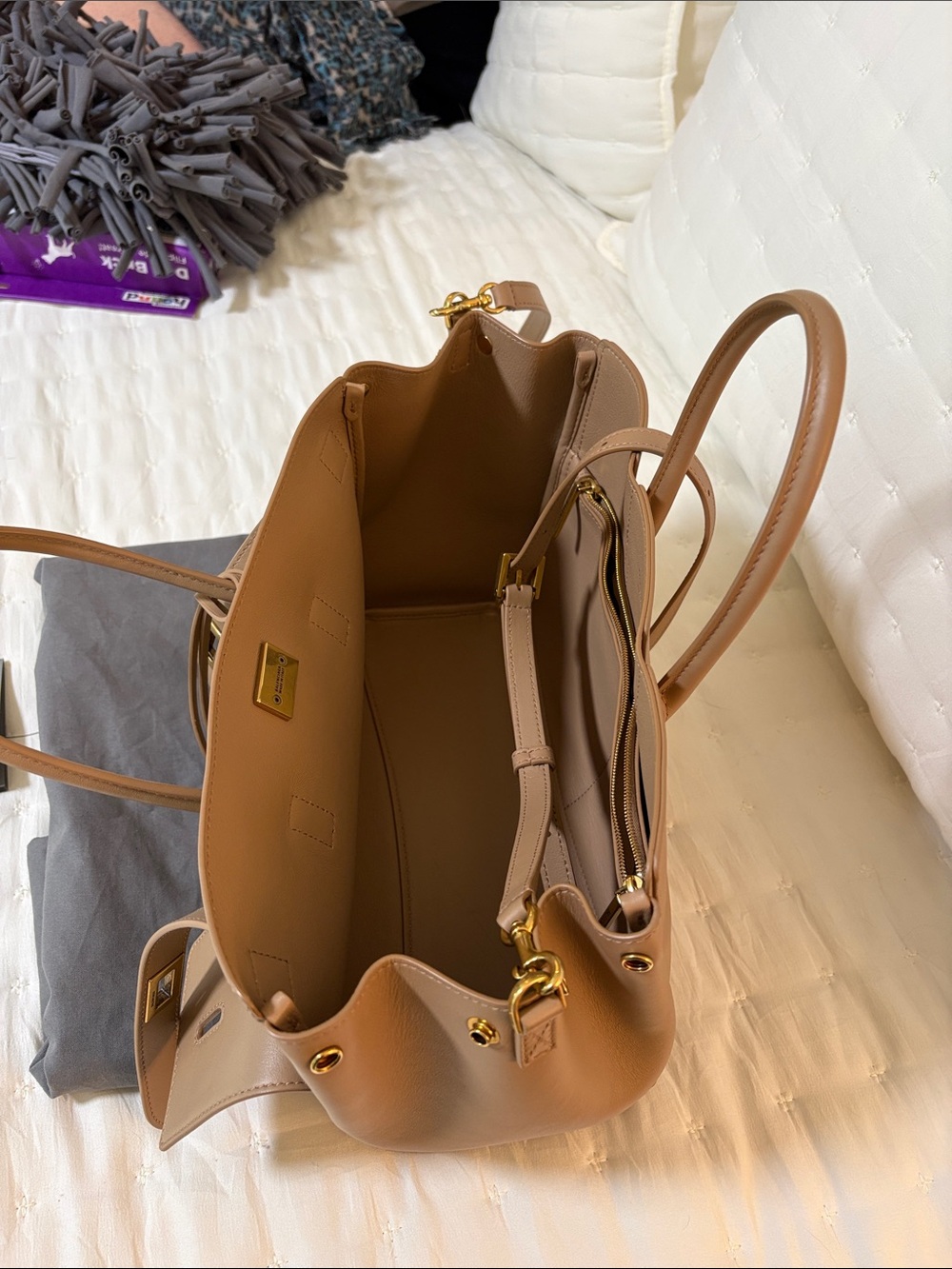 Balenciaga Bel Air Small in Natural Smooth Calf color Latte - Picture 8 of 11